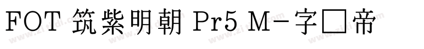 FOT 筑紫明朝 Pr5 M字体转换